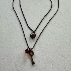 Fossil double-chain necklace